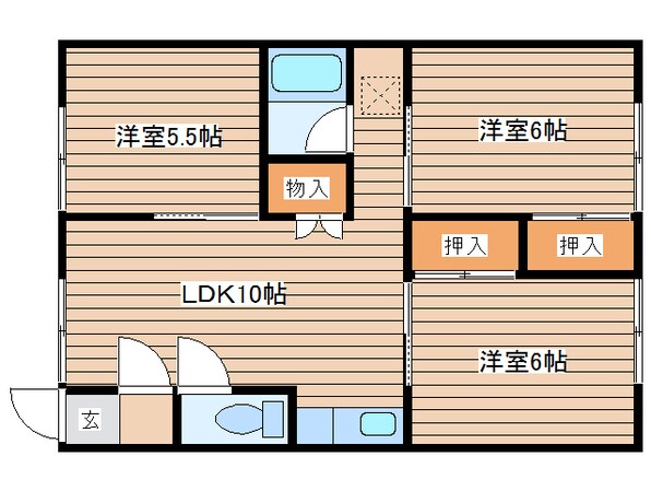 谷内マンションNo.2の物件間取画像